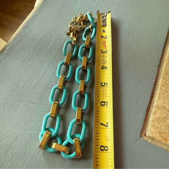 Michael Kors Michael Kors Chunky Gold & Blue Chainlink Toggle Necklace - Picture 7 of 7